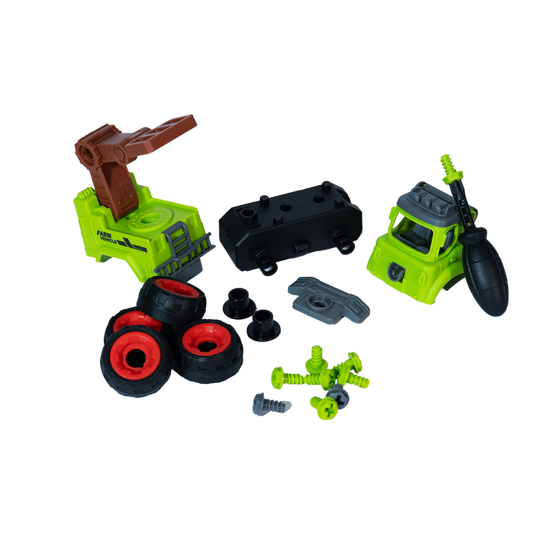 FC24 DIY Puzzle Farmer Car Toy Set – Pack of 4