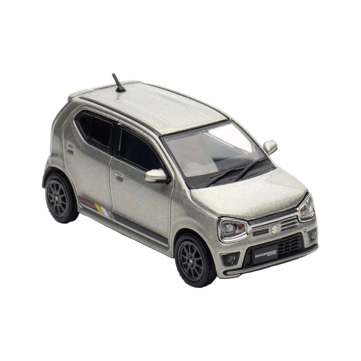 Suzuki Alto Works (HA36S), 1:64 Scale (Silver)