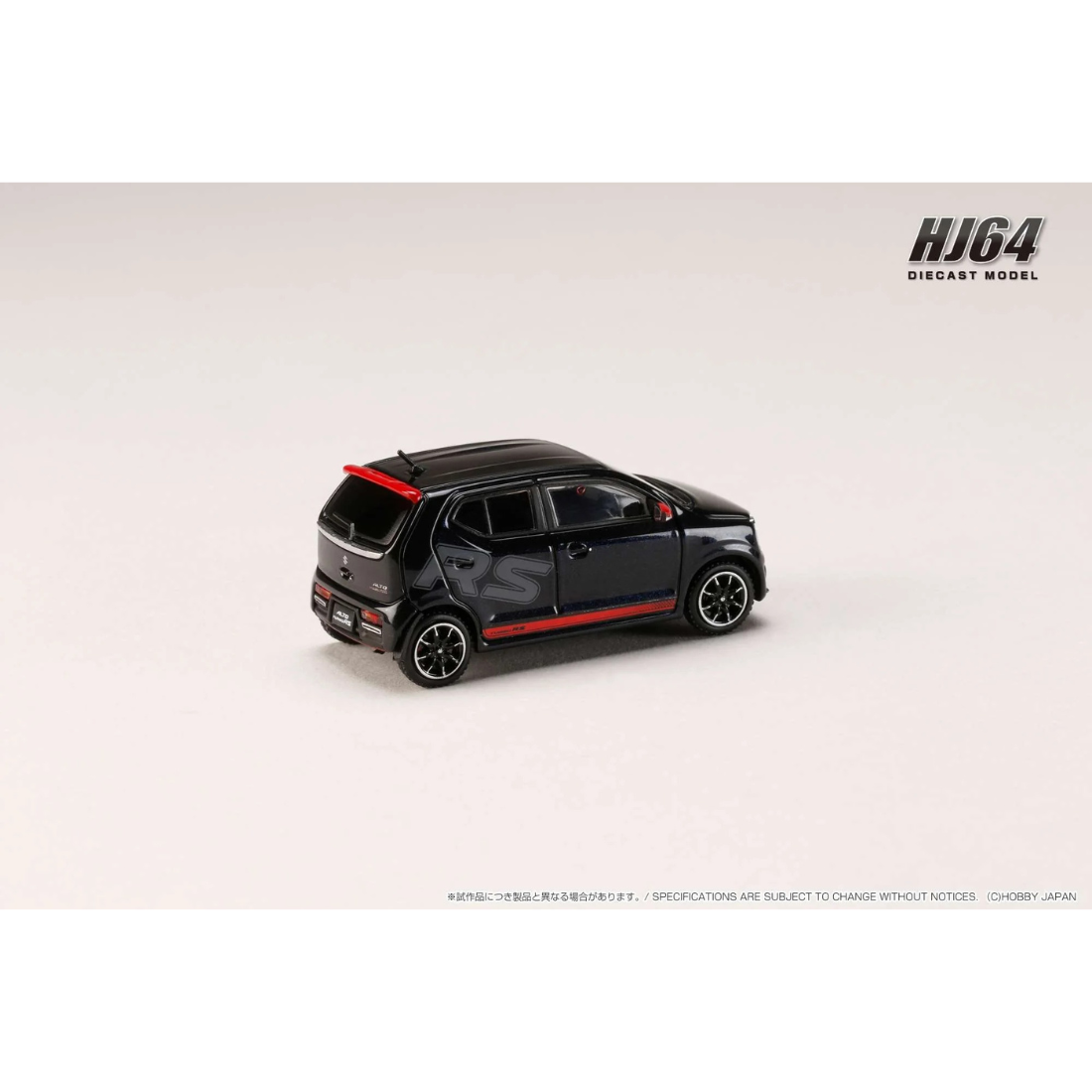 Suzuki Alto Turbo RS (HA36S) RS Decal Tune, 1:64 Scale (Black)