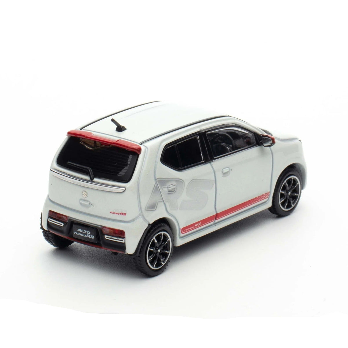 Suzuki Alto Turbo RS (HA36S) RS Decal Tune, 1:64 Scale (Pearl White)