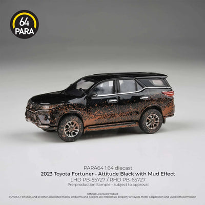 *PRE-ORDER* PARA64 Toyota Fortuner (Attitude Black with Mud Effect) 2023, 1:64 Scale