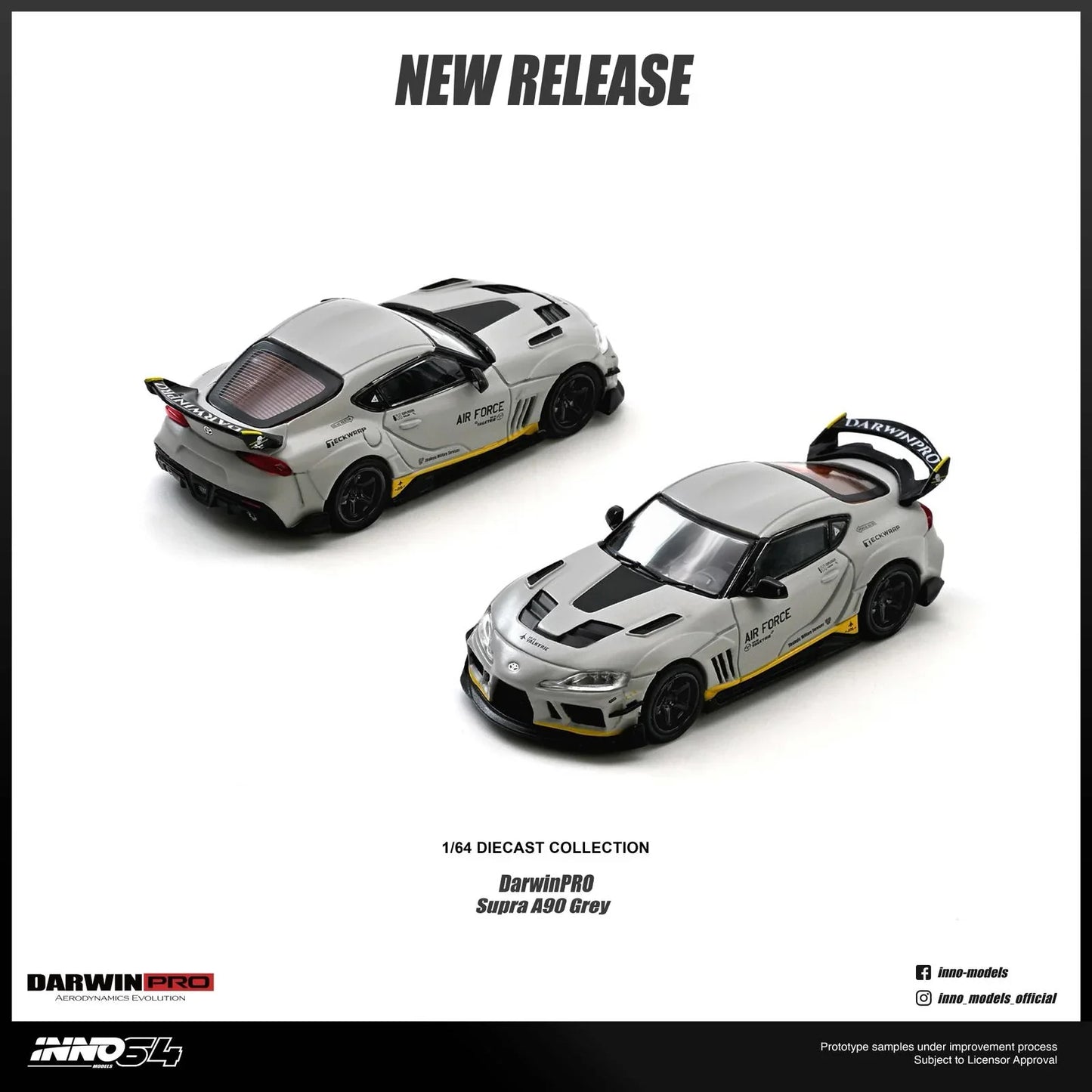 INNO64 Toyota Supra A90 Darwin Pro Matte Grey 1:64 Scale Diecast Model (Pre-Order)