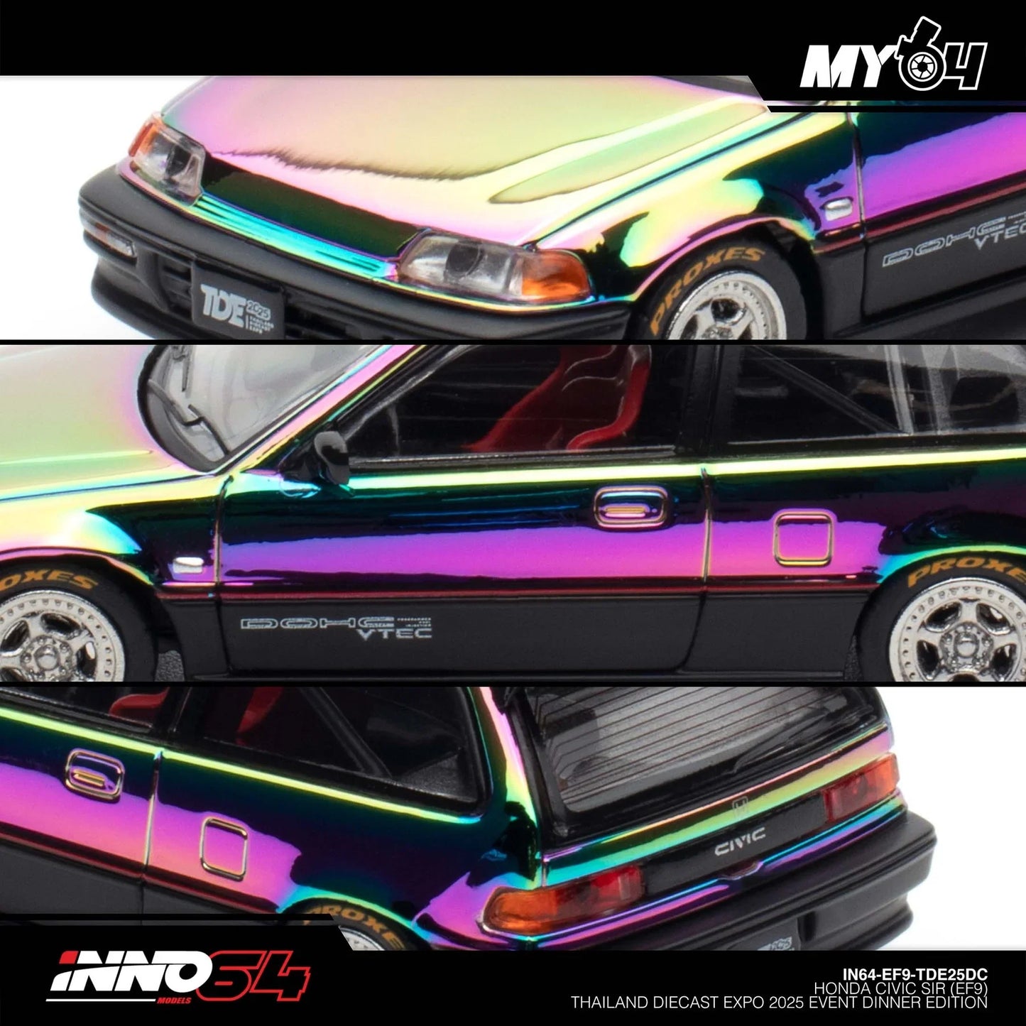 INNO64 Honda Civic Type-R EK9 Thailand Diecast Expo 2025 Event Edition 1:64 Scale Diecast Model (White)