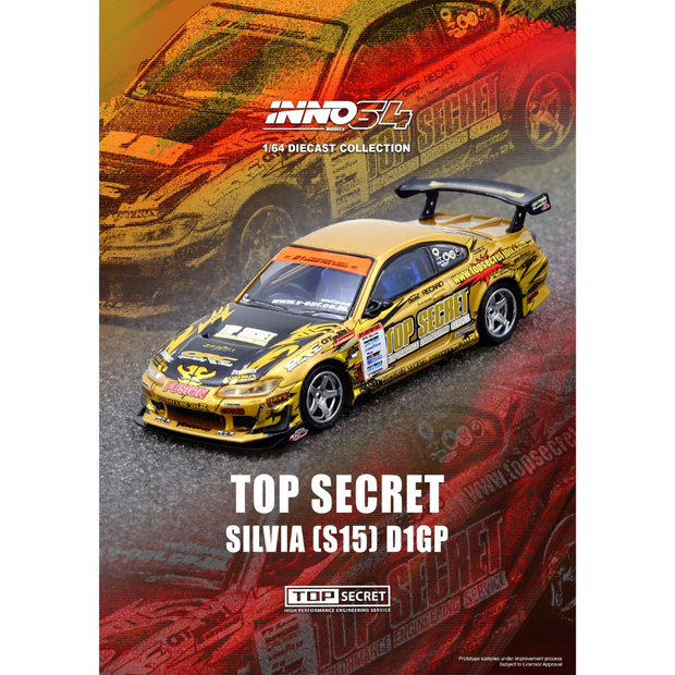 Top Secret Silvia (S15) Gold D1 Grand Prix Series Champion 2004, 1:64 Scale