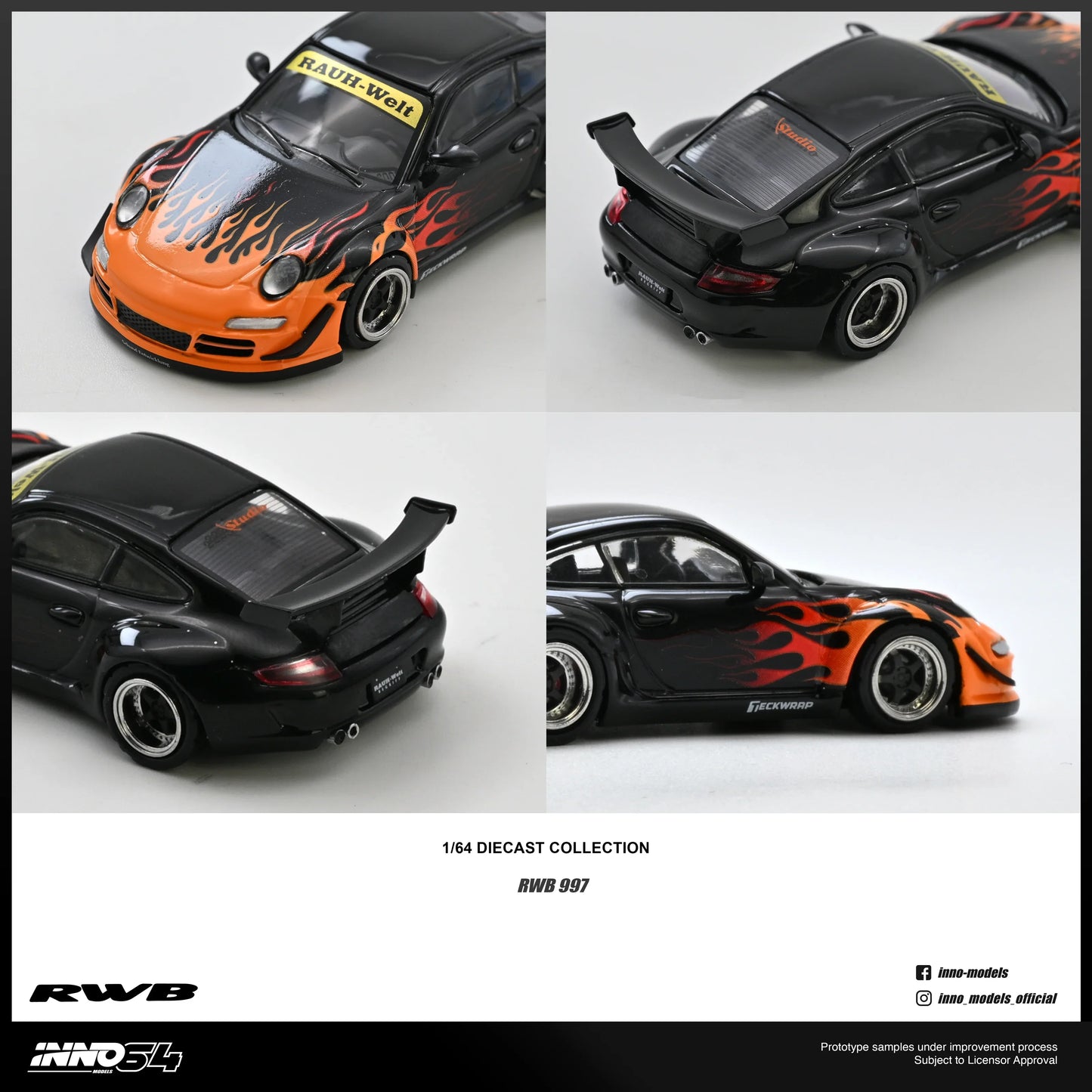 INNO64 RWB 997 Black 1:64 Scale Diecast Model (Pre-Order)