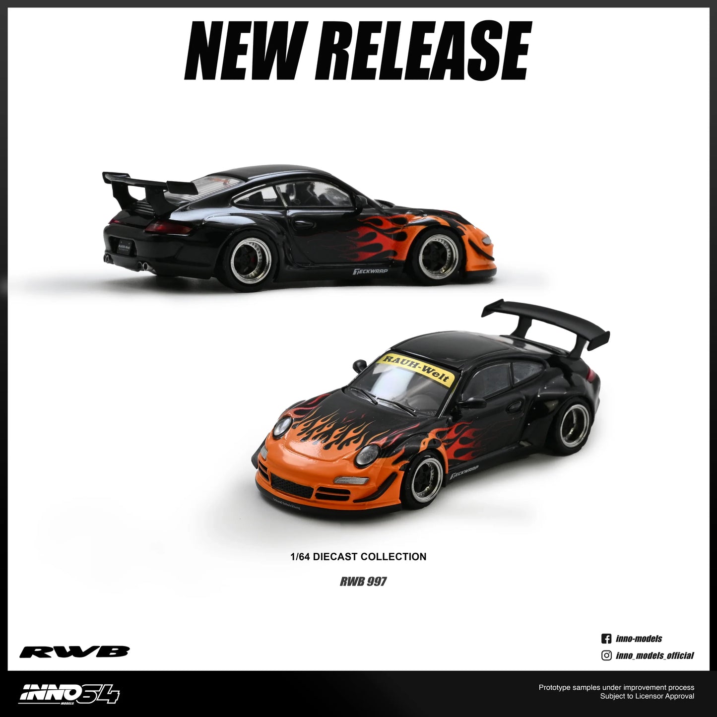 INNO64 RWB 997 Black 1:64 Scale Diecast Model (Pre-Order)