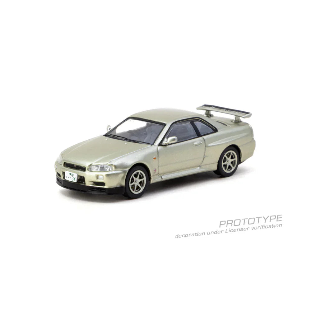 PRE-ORDER Tarmac Works Nissan Skyline GT-R R34 Millennium Jade (Chance of Chase Car), 1:64 Scale
