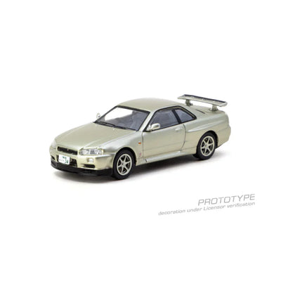 PRE-ORDER Tarmac Works Nissan Skyline GT-R R34 Millennium Jade (Chance of Chase Car), 1:64 Scale
