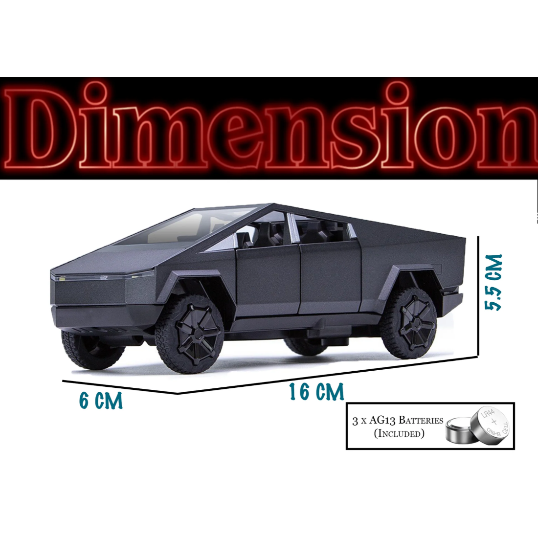 Tesla Cyber Truck Limited Edition (Black) by Joy Junction, 1:32 scale, view 2