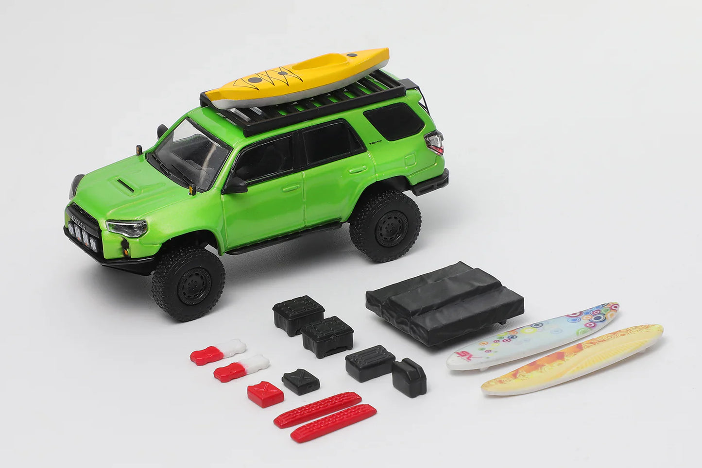 GCD Toyota 4Runner Heavy Modified Version with Accessories Green 1:64 Scale Diecast Model