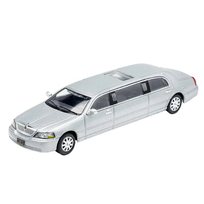 GCD Silver Extended Lincoln Limousine 1:64 Scale Diecast Model