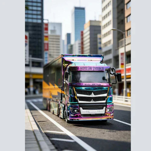 HEC 2026 GCD Liberty Walk Athlete Tone Mitsubishi Fuso Super Great Multicolor 1:64 Scale Diecast Model
