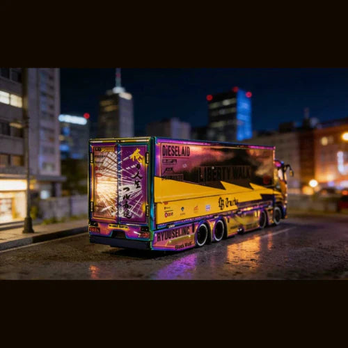 HEC 2026 GCD Liberty Walk Athlete Tone Mitsubishi Fuso Super Great Multicolor 1:64 Scale Diecast Model