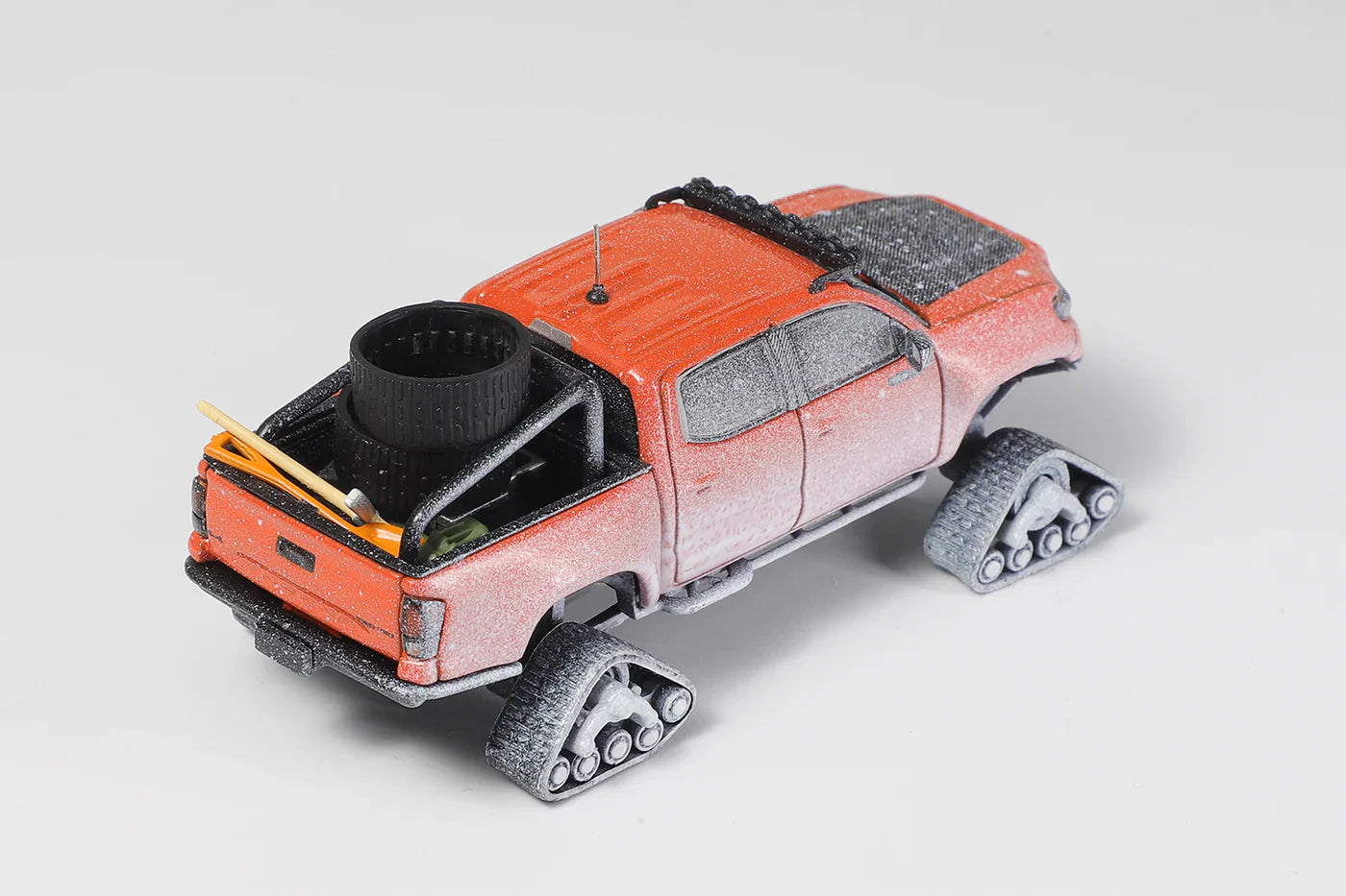 GCD Toyota Tacoma LHD Snowflake with Accessories Orange 1:64 Scale Diecast Model