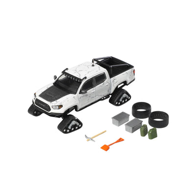 PRE-ORDER GCD Toyota Tacoma Snow Edition White Stone Texture LHD with 8 Accessories 2022 1:64 Scale Diecast Model
