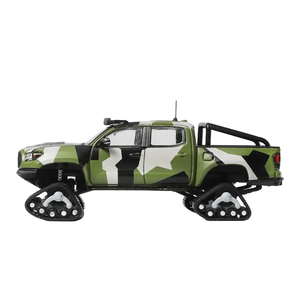 GCD Toyota Tacoma No.510 Pre-Runner Snow Mobile with Tank Track Camouflage 1:64 Scale Diecast Model
