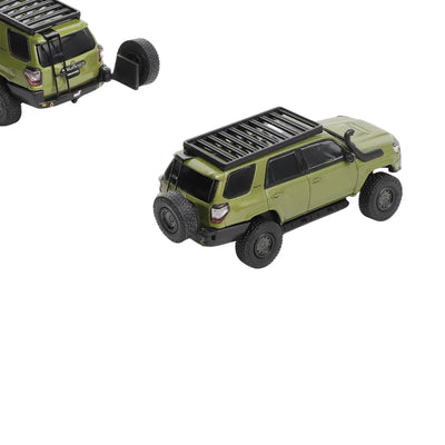 PRE-ORDER GCD Toyota 4Runner TRD Pro Overland Modified with 13 Accessories Green 1:64 Scale Diecast Model