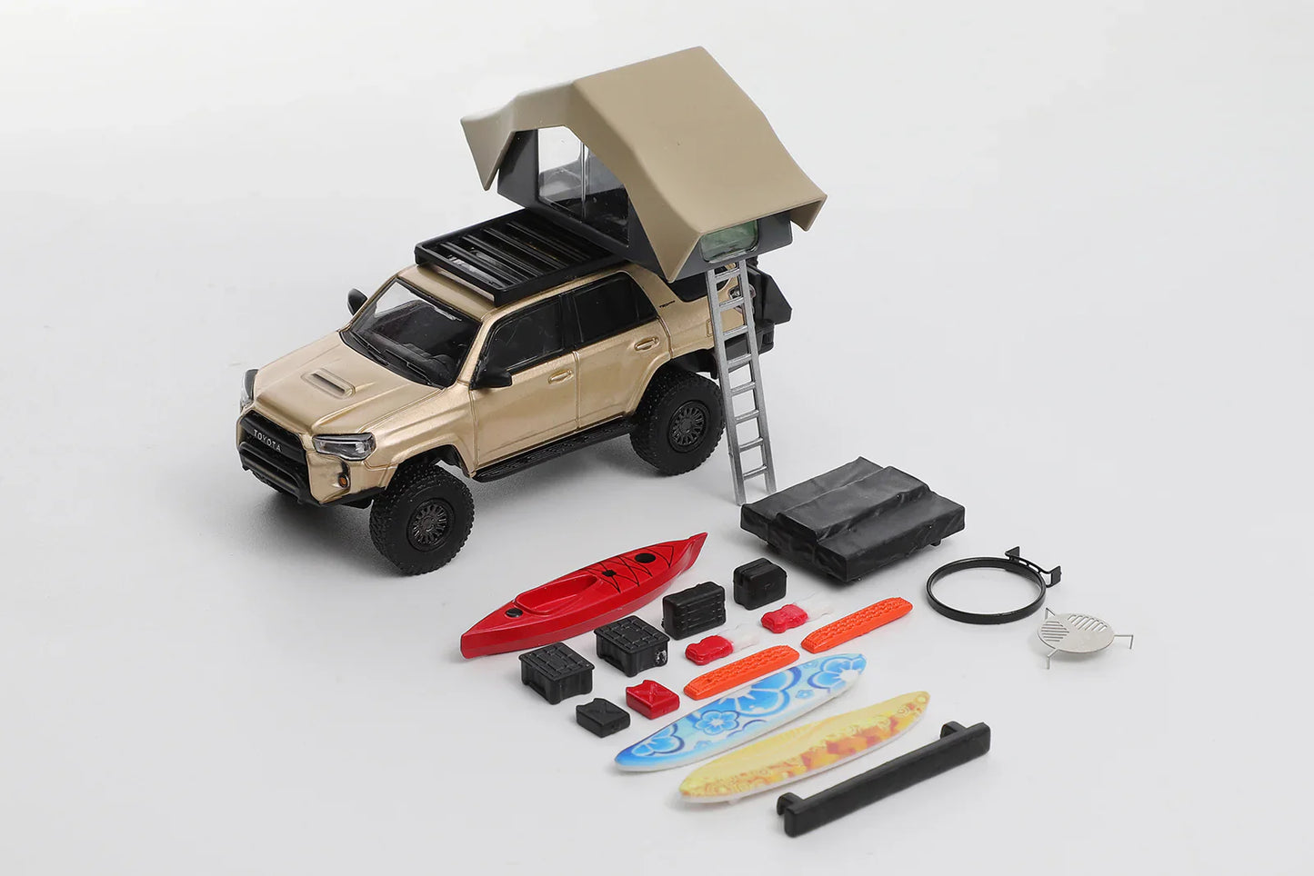 GCD Toyota 4Runner Lightly Modified Version with 18pcs Accessories Silk & Nocturne Black 1:64 Scale Diecast Model