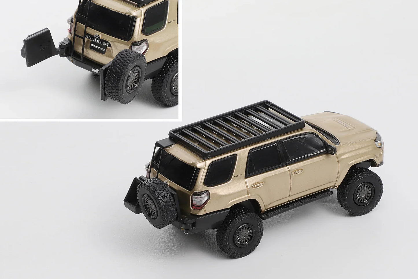GCD Toyota 4Runner Lightly Modified Version with 18pcs Accessories Silk & Nocturne Black 1:64 Scale Diecast Model