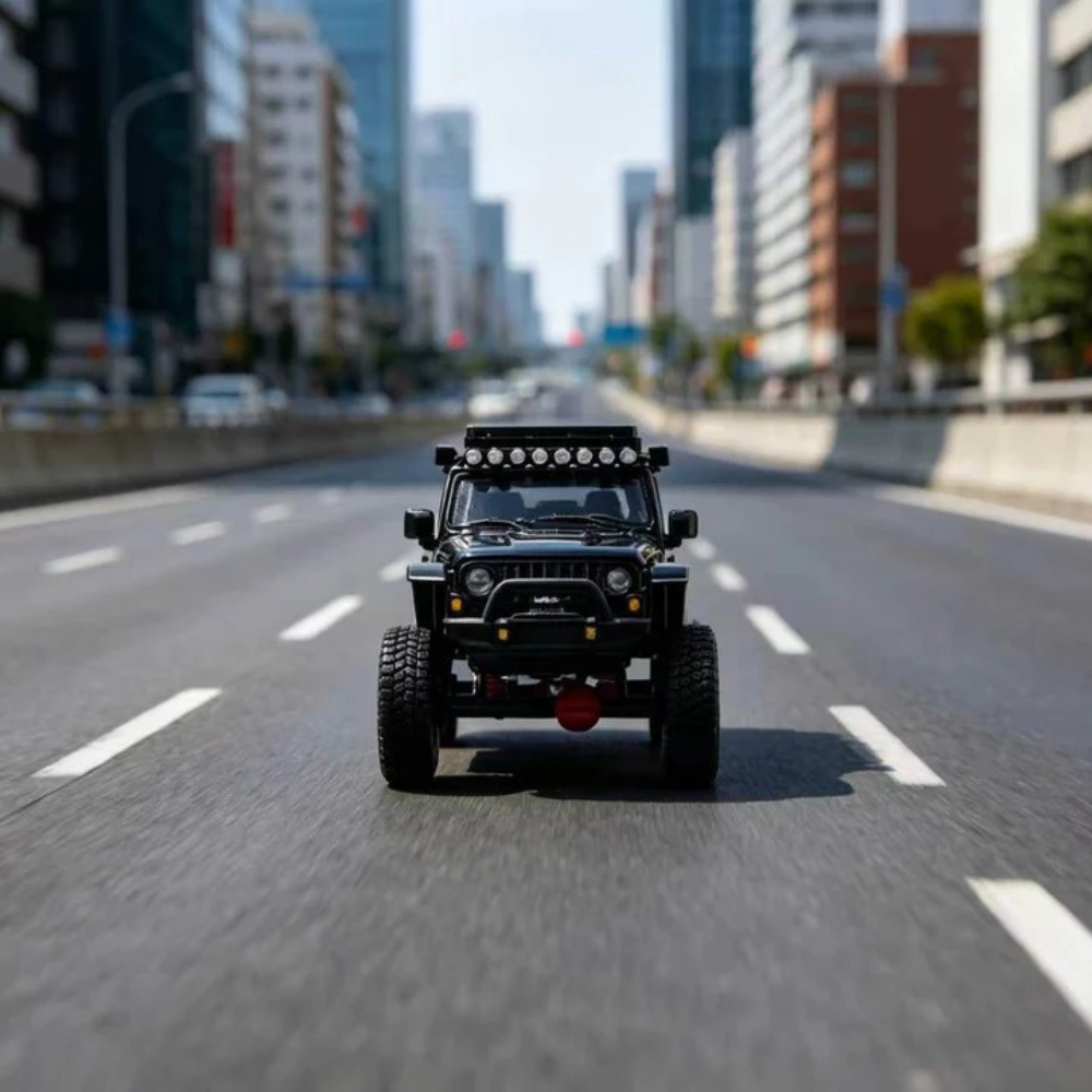 Premium scale diecast model car  – Jeep Wrangler - LHD 2024,1.64 Scale (Black) Collectible