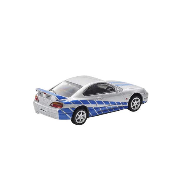 Shadow Nissan Silvia S15 Livery Silver with Blue 1:64 Scale Diecast Model
