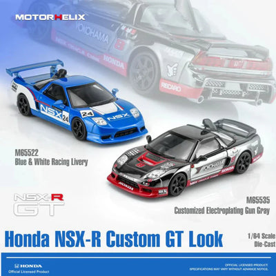 PRE-ORDER MOTOR HELIX Honda NSX-R Custom GT Look Racing Livery Blue & White 1:64 Scale Diecast Model