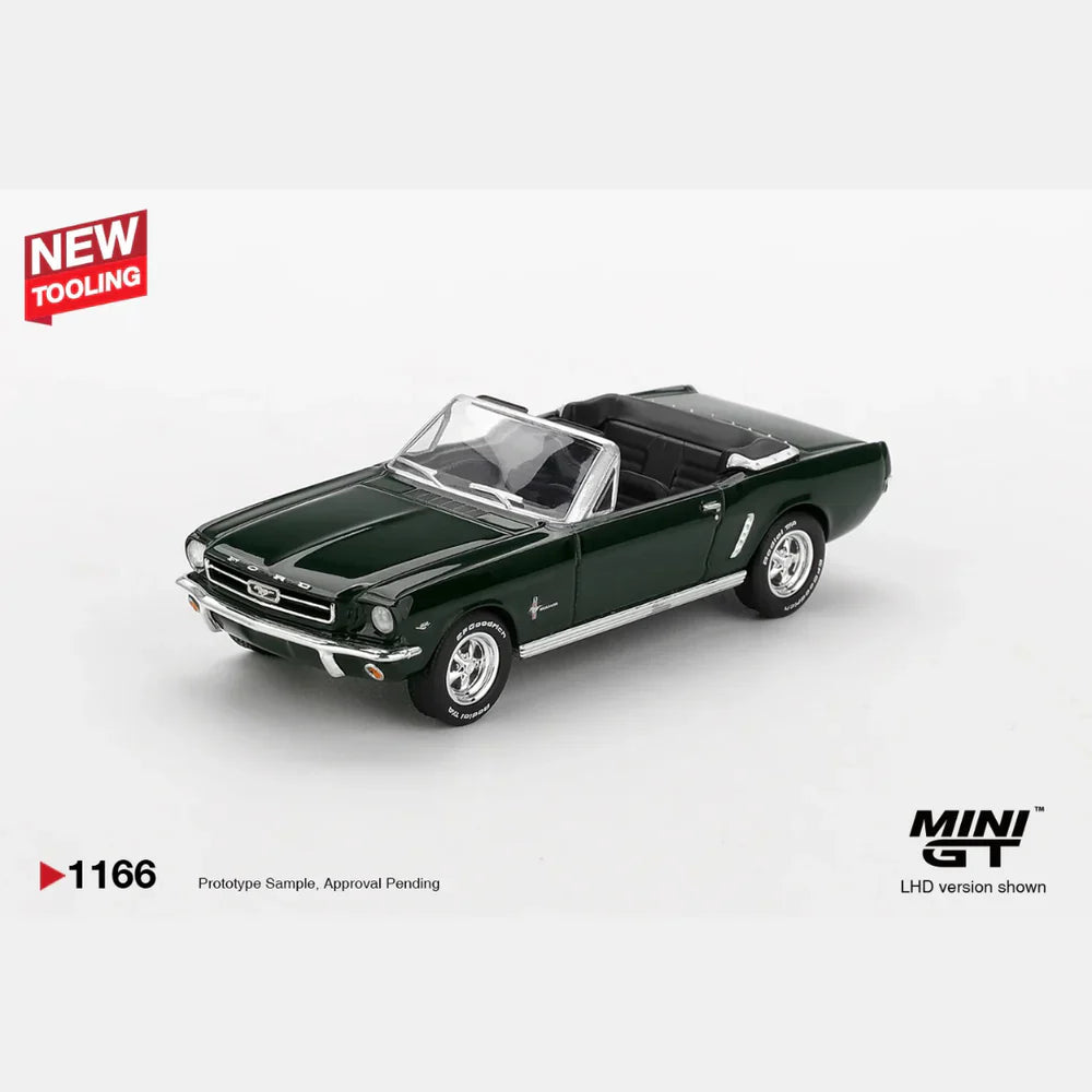 MINI GT Ford Mustang Convertible 1964, 1:64 Scale (Highland Green)