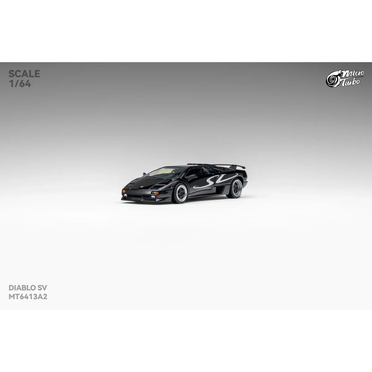 PRE-ORDER Works Model Custom Lamborghini Diablo SV, 1:64 Scale (Metallic Black)
