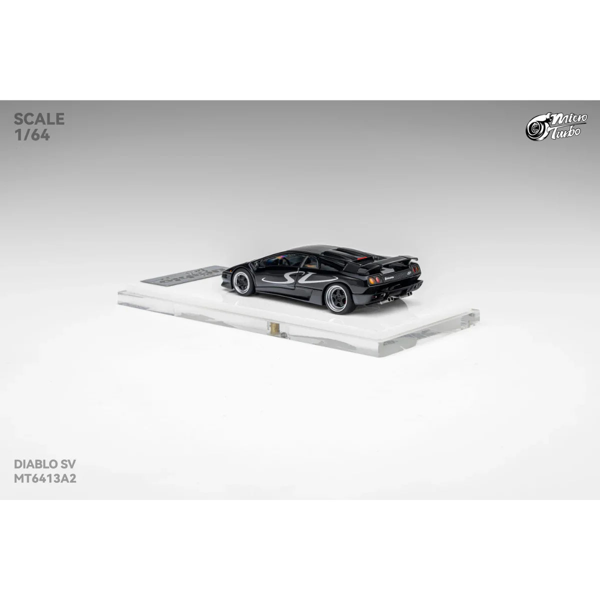 PRE-ORDER Works Model Custom Lamborghini Diablo SV, 1:64 Scale (Metallic Black)