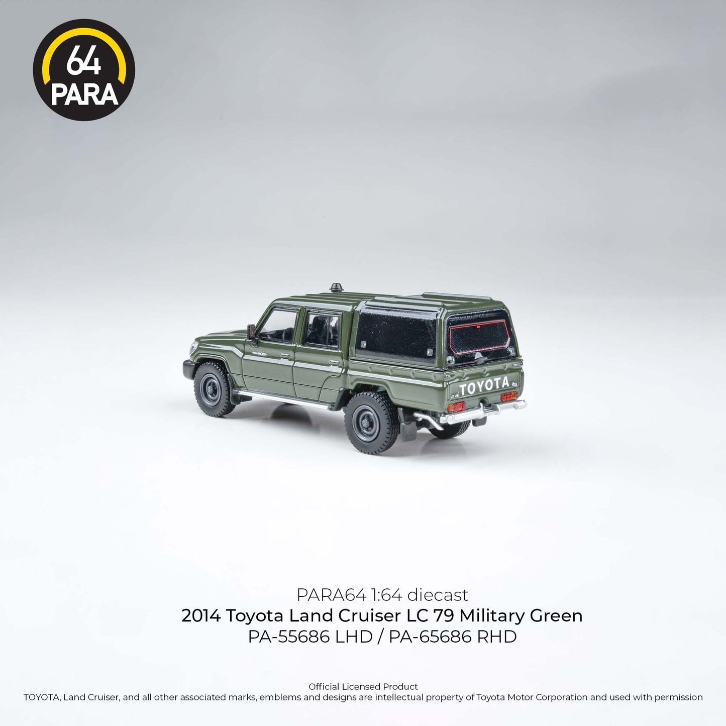 Toyota Land Cruiser LC79 2014 Military Cab Pickup 1:64 Scale Diecast Collectible