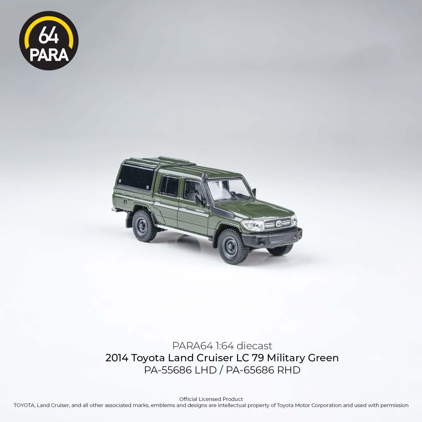Toyota Land Cruiser LC79 2014 Military Cab Pickup 1:64 Scale Diecast Collectible
