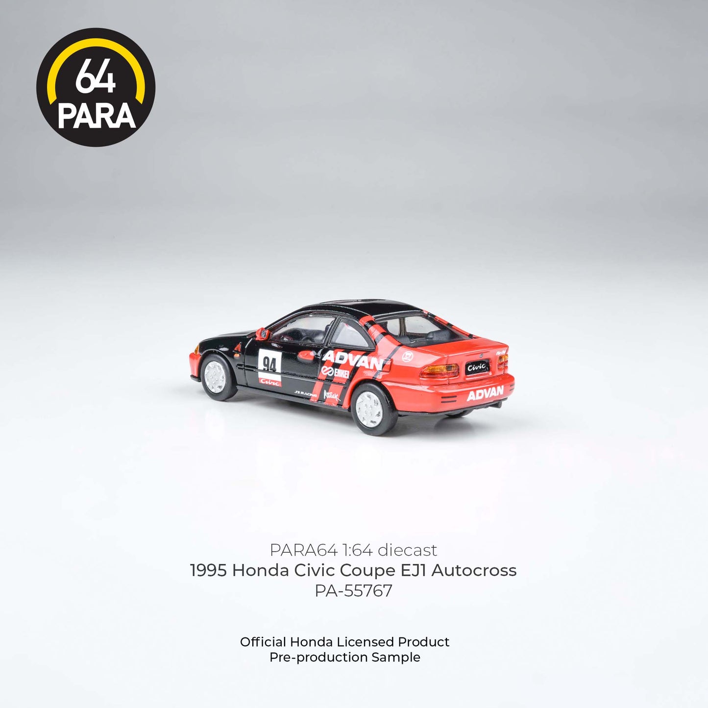 Honda Civic Coupe EJ1 Autocross 1995 1:64 Scale Diecast Collectible