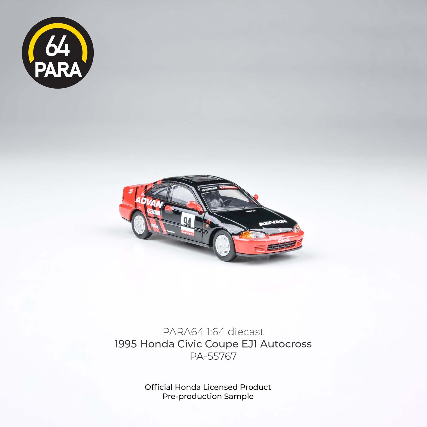 Honda Civic Coupe EJ1 Autocross 1995 1:64 Scale Diecast Collectible