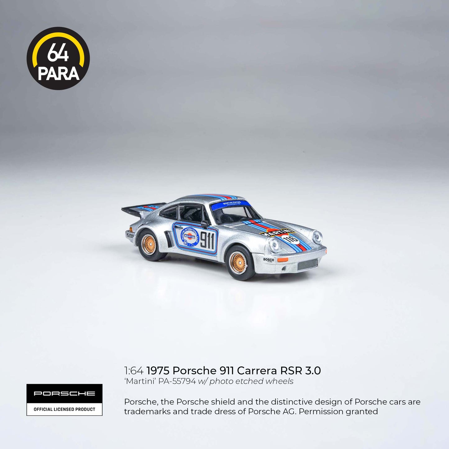 Porsche 911 Carrera RSR 3.0 1975 1:64 Scale Diecast Collectible