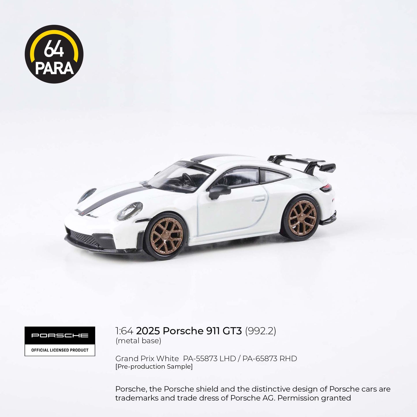 Porsche 911 GT3 (992.2) 2025 Sahara Beige 1:64 Scale Diecast Collectible