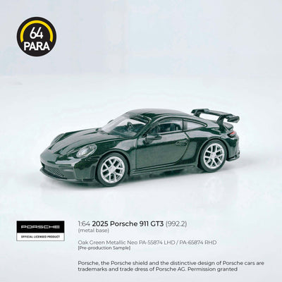 Porsche 911 GT3 (992.2) 2025 Grand Prix White 1:64 Scale Diecast Collectible