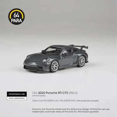 PARA64 Porsche 911 GT3 (992.2) 2025 Slate Grey 1:64 Scale Diecast Model (Pre-Order)