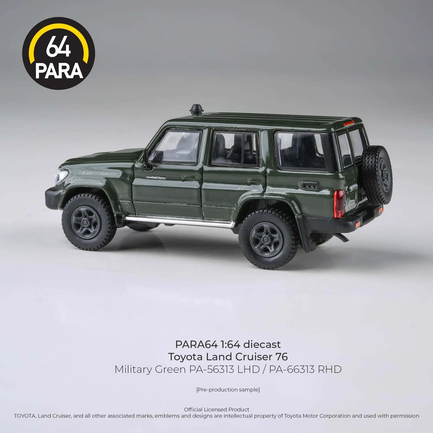 PARA64 Toyota Land Cruiser 76 2014 Military Green 1:64 Scale Diecast Model (Pre-Order)