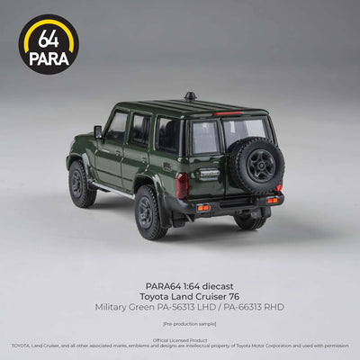 PARA64 Toyota Land Cruiser 76 2014 Military Green 1:64 Scale Diecast Model (Pre-Order)