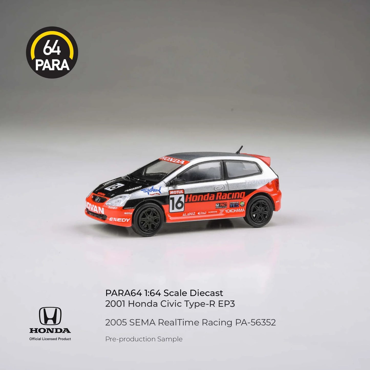 PARA64 Honda Civic 2005 SEMA RealTime Racing Red 1:64 Scale Diecast Model (Pre-Order)