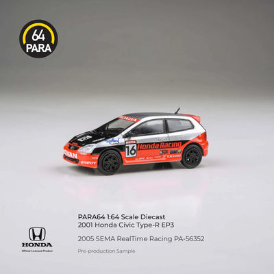 PARA64 Honda Civic 2005 SEMA RealTime Racing Red 1:64 Scale Diecast Model (Pre-Order)