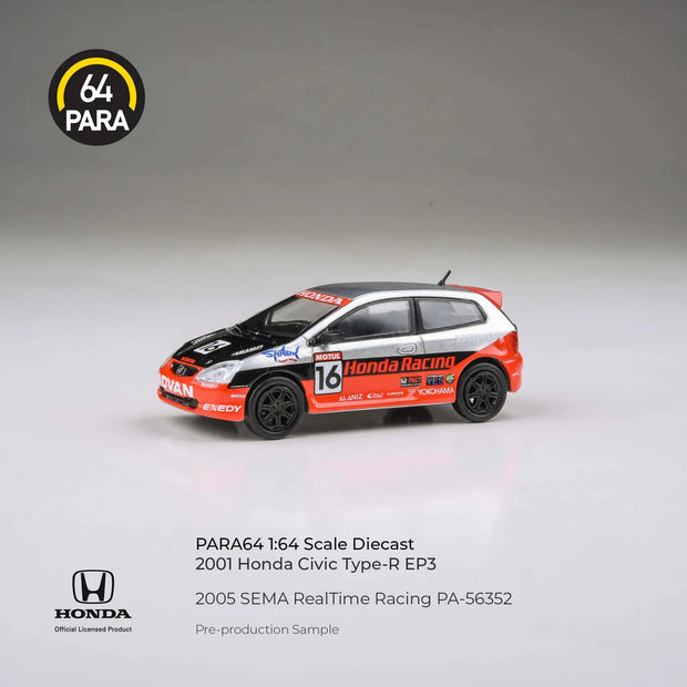 PARA64 Honda Civic 2005 SEMA RealTime Racing Red 1:64 Scale Diecast Model (Pre-Order)
