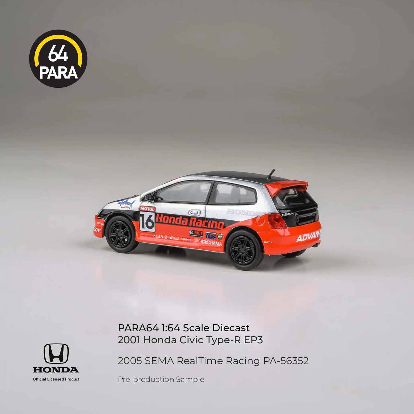 PARA64 Honda Civic 2005 SEMA RealTime Racing Red 1:64 Scale Diecast Model (Pre-Order)