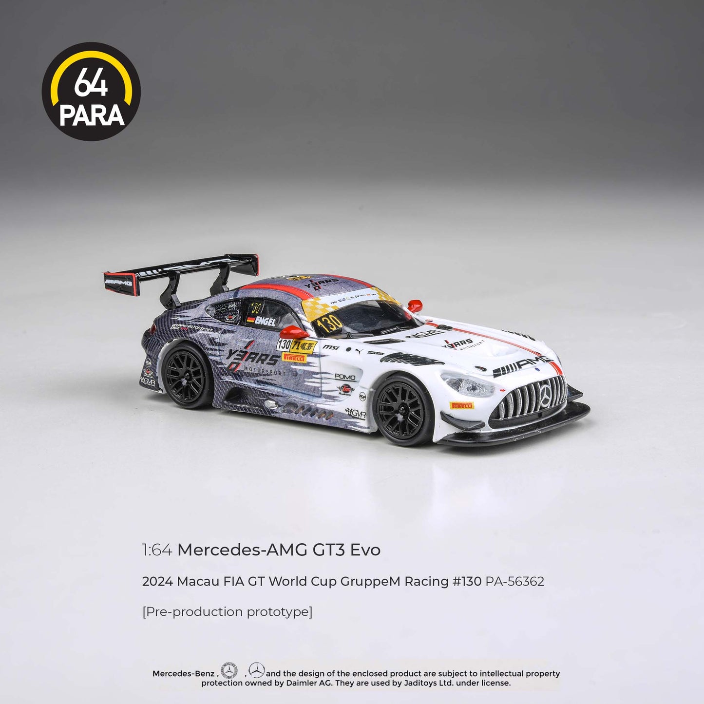 Mercedes-AMG GT3 Evo 2024 1:64 Scale Diecast Collectible