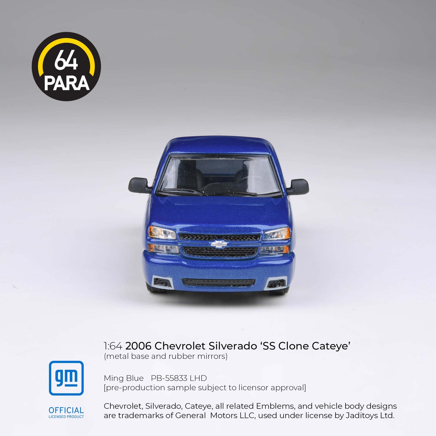 PARA 64 Chevrolet Silverado SS Clone Cateye 2006 Ming Blue 1:64 Scale Diecast Model