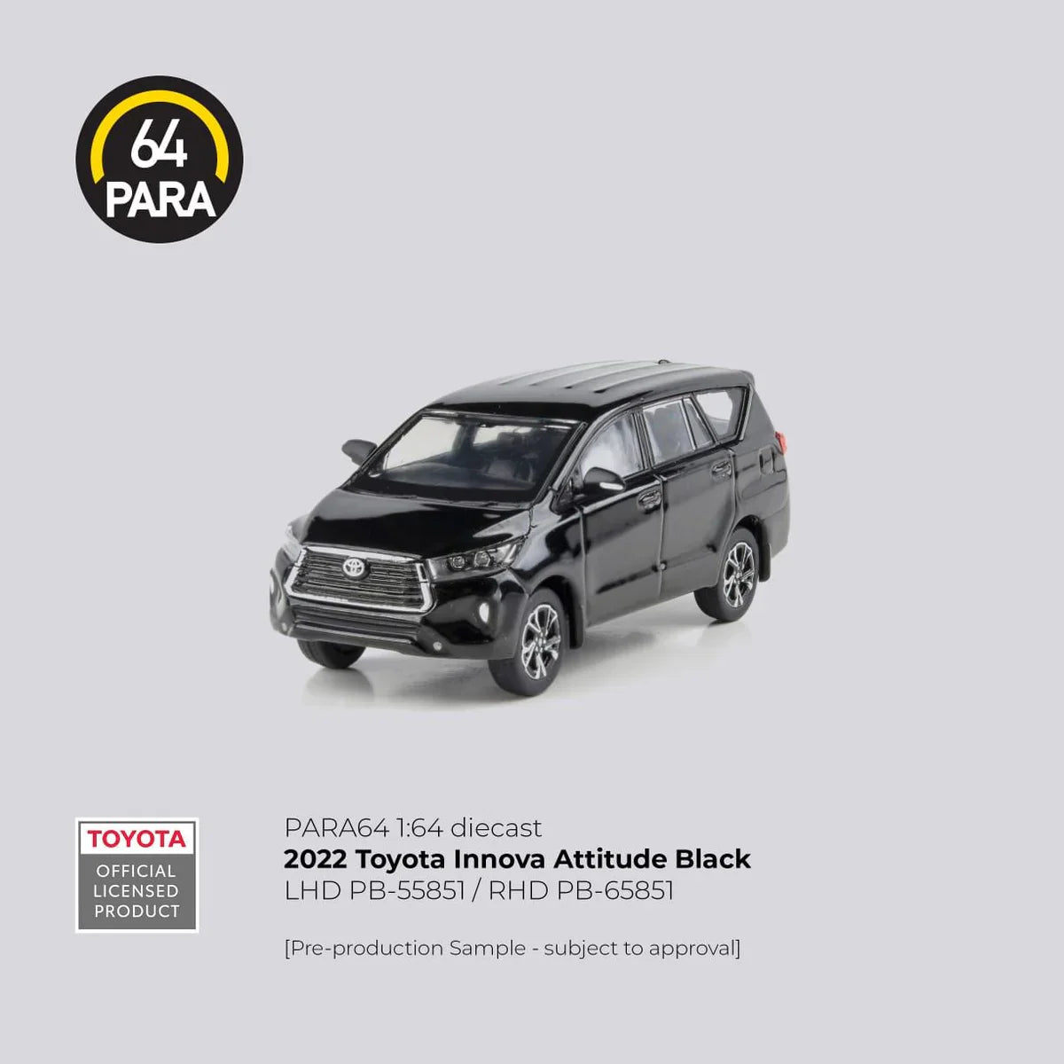 PARA64 Toyota Innova 2022 Attitude Black 1:64 Scale Diecast Model