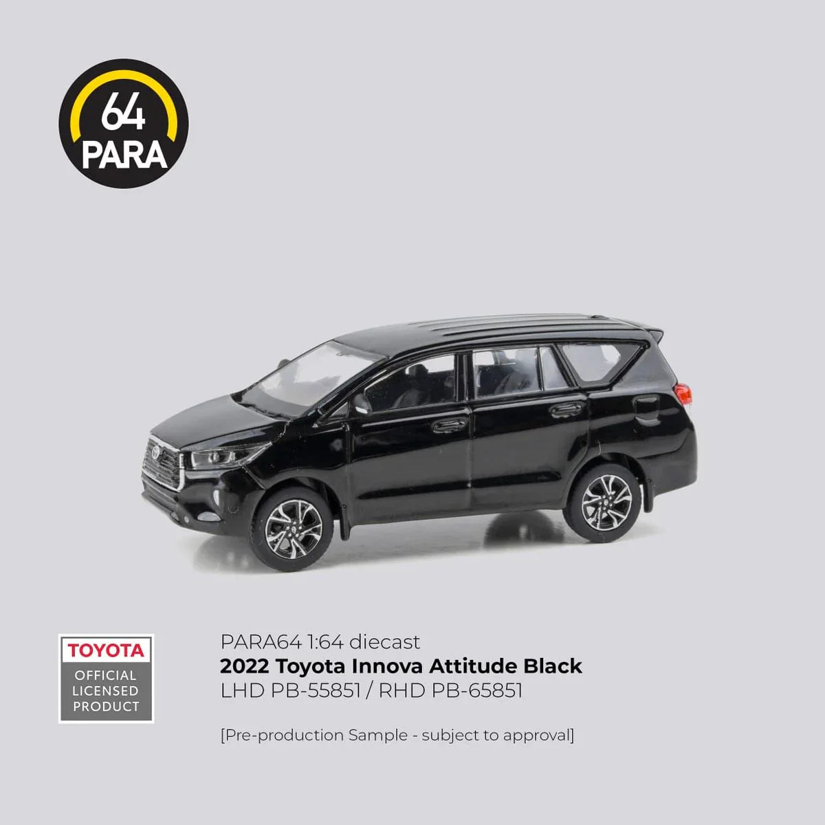 PARA64 Toyota Innova 2022 Attitude Black 1:64 Scale Diecast Model