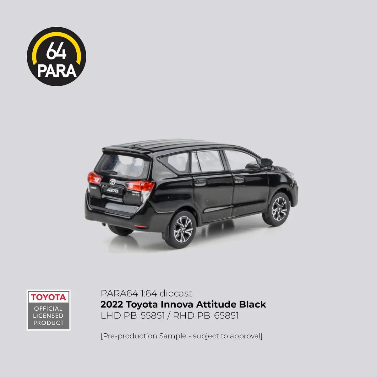 PARA64 Toyota Innova 2022 Attitude Black 1:64 Scale Diecast Model