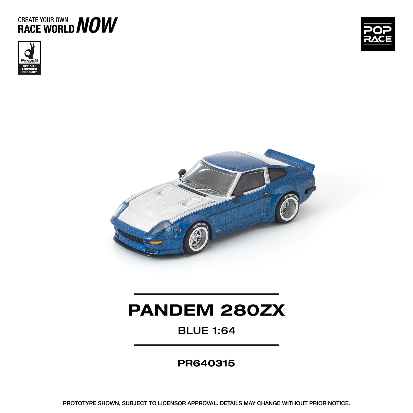 POPRACE Pandem Nissan 280ZX Blue 1:64 Scale Diecast Model (Pre-Order)