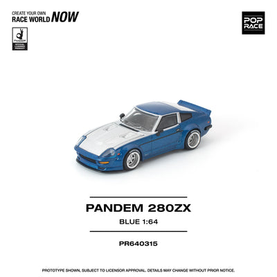 POPRACE Pandem Nissan 280ZX Blue 1:64 Scale Diecast Model (Pre-Order)